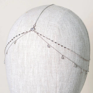 Stonefans Round Rhinestone Head Chain Indian Forehead Accessories