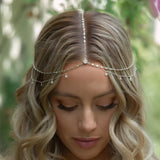 Stonefans Round Rhinestone Head Chain Indian Forehead Accessories