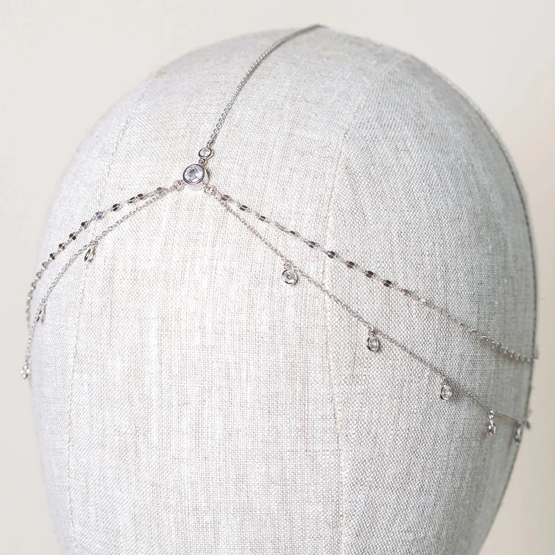 Stonefans Round Rhinestone Head Chain Indian Forehead Accessories