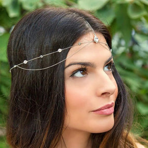 Stonefans Round Rhinestone Head Chain Indian Forehead Accessories