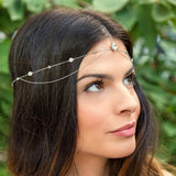 Stonefans Round Rhinestone Head Chain Indian Forehead Accessories