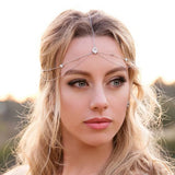 Stonefans Round Rhinestone Head Chain Indian Forehead Accessories