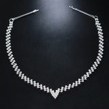 Stonefans V Shape Crystal Forehead Chain Wedding Jewelry