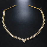 Stonefans V Shape Crystal Forehead Chain Wedding Jewelry
