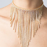Stonefans Ethnic Tassel Choker Necklace Bohemian Crystal Statement Collar