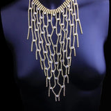 Stonefans Exaggerated Tassel Rhinestone Necklace for Women