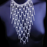 Stonefans Exaggerated Tassel Rhinestone Necklace for Women
