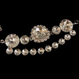 Stonefans Round Rhinestone Bracelet for Women Large Crystal Double Layer Chain
