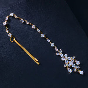 Stonefans Zircon Forehead Chain Bride Hair Pin Wedding Headpiece