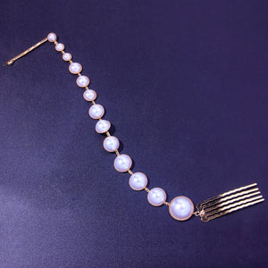 Stonefans Bead Tassel Braid Hair Chain Clip Pearl Comb Jewelry