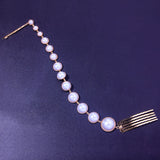 Stonefans Bead Tassel Braid Hair Chain Clip Pearl Comb Jewelry