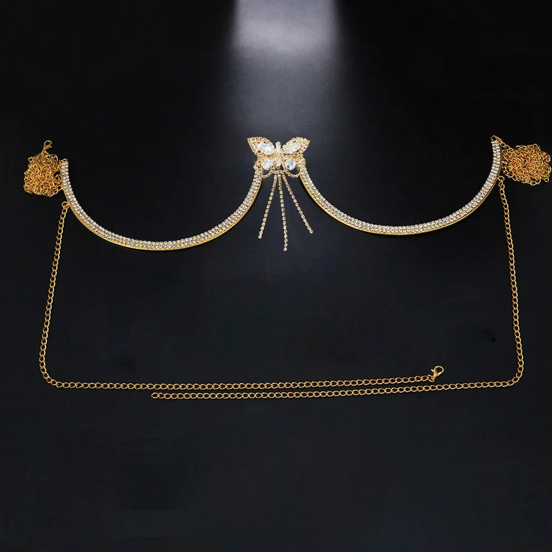 Stonefans Butterfly Chest Bra Chain Harness for Women