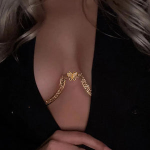 Stonefans Butterfly Chest Bra Chain Harness for Women