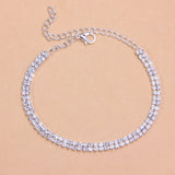 Stonefans Double Layer Anklet Rhinestone Foot Jewelry for Women