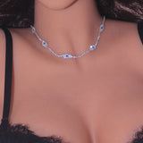 Stonefans Evil Eye Tennis Choker Rhinestone Necklace for Women