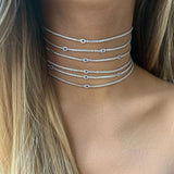 Stonefans Evil Eye Tennis Choker Rhinestone Necklace for Women