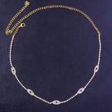 Stonefans Evil Eye Tennis Choker Rhinestone Necklace for Women