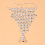 Stonefans Rhinestone Anklet Toe Ring Bracelet Women Beach Crystal Foot Jewelry