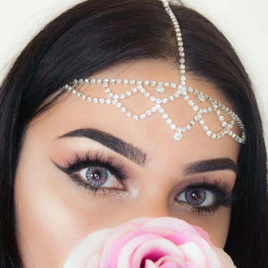 Stonefans Hollow Rhinestone Bridal Headband Chain for Women Hair Accessories