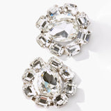 Stonefans Crystal Ear Clips Bling Square Rhinestone Clip Earrings