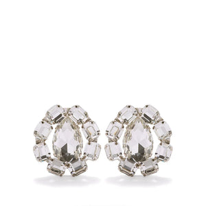 Stonefans Crystal Ear Clips Bling Square Rhinestone Clip Earrings