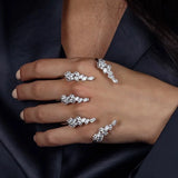 Stonefans Leaf CZ Jewelry Women's Bridal Bangle Hand Accessory