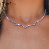 Stonefans Lrregular Waves Necklace Halloween Crystal Statement Necklaces