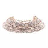 Stonefans Rhinestone Choker Necklace Multilayer Bling Collar Chain