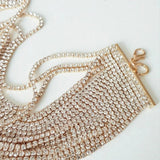 Stonefans Rhinestone Choker Necklace Multilayer Bling Collar Chain