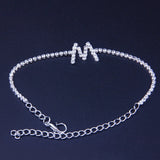 Stonefans Rhinestone 26 Alphabet Letter Charm Bracelet Name Bangle