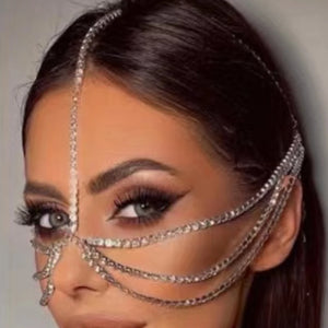 Stonefans Rhinestone Chain Hair Band for Women Bridal Tassel Head Chain Wedding