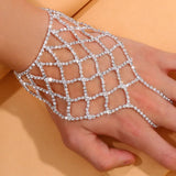 Stonefans Rhinestone Hand Finger Chain Bracelet Crystal Mesh Wrist Cha