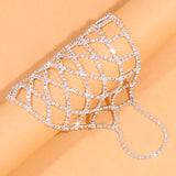 Stonefans Rhinestone Hand Finger Chain Bracelet Crystal Mesh Wrist Cha