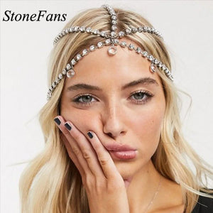 Stonefans Rhinestone Head Chain Bohemia Forehead Chain Crystal Headband