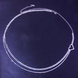 Rhinestone Heart Waist Chain Belt Women Body Chain