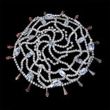 Stonefans Rhinestone Mesh Head Chain Hat for Women Bridal Cap