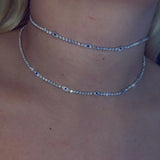 Stonefans Rhinestone Tennis Necklace Evil Eye Silver Choker Chain Jewelry