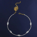 Stonefans Rhinestone Tennis Necklace Evil Eye Silver Choker Chain Jewelry