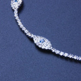 Stonefans Rhinestone Tennis Necklace Evil Eye Silver Choker Chain Jewelry