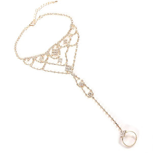 Stonefans Rhinestone Toe Chain Foot Anklet for Women