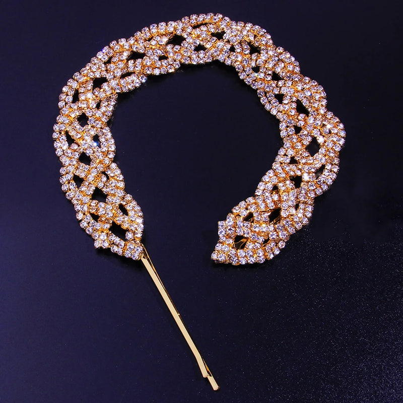 Stonefans Rhinestone Hair Chain with Tassel Hair Comb Jewelry for Women