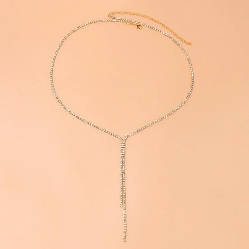 Stonefans Y Shape Long Necklace Tassel Choker Collar Gift