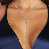 Stonefans Y Shape Long Necklace Tassel Choker Collar Gift