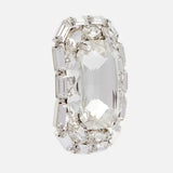 Stonefans Square Crystal Clip Earrings Wedding Bling Rhinestone No Piercing