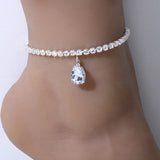 Stonefans Water Drop Charm Anklet Foot Jewelry for Women