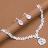 Stonefans Water Drop Rhinestone Necklace Set for Women Crystal Bride Jewelry Set