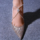 Stonefans Rhinestone Flower Anklet for Women