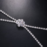 Stonefans Rhinestone Flower Anklet for Women
