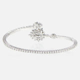 Rhinestone Flower Bracelet for Wedding Bridesmaid