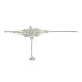 Stonefans Flower Crystal Finger Ring Bracelets Wedding Rhinestone Hand Bangles